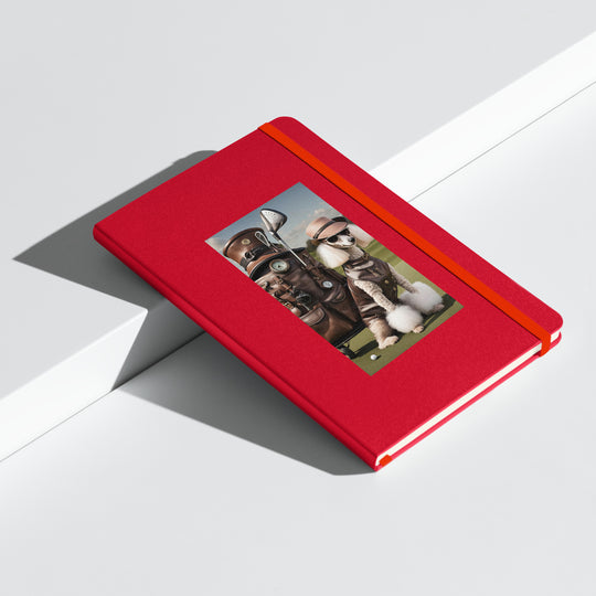 Poodle Golfer- Hardcover bound notebook v3