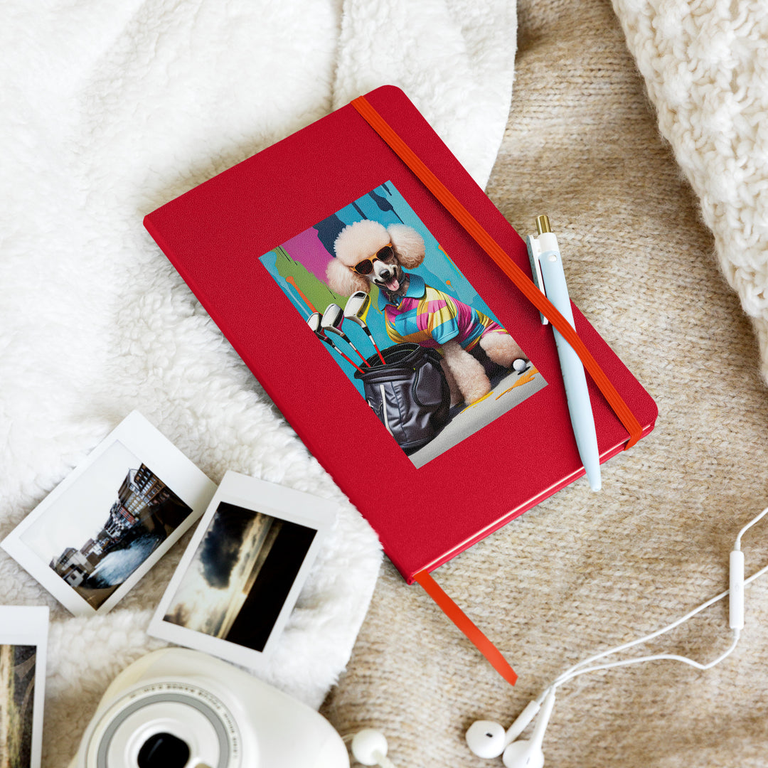 Poodle Golfer- Hardcover bound notebook v4