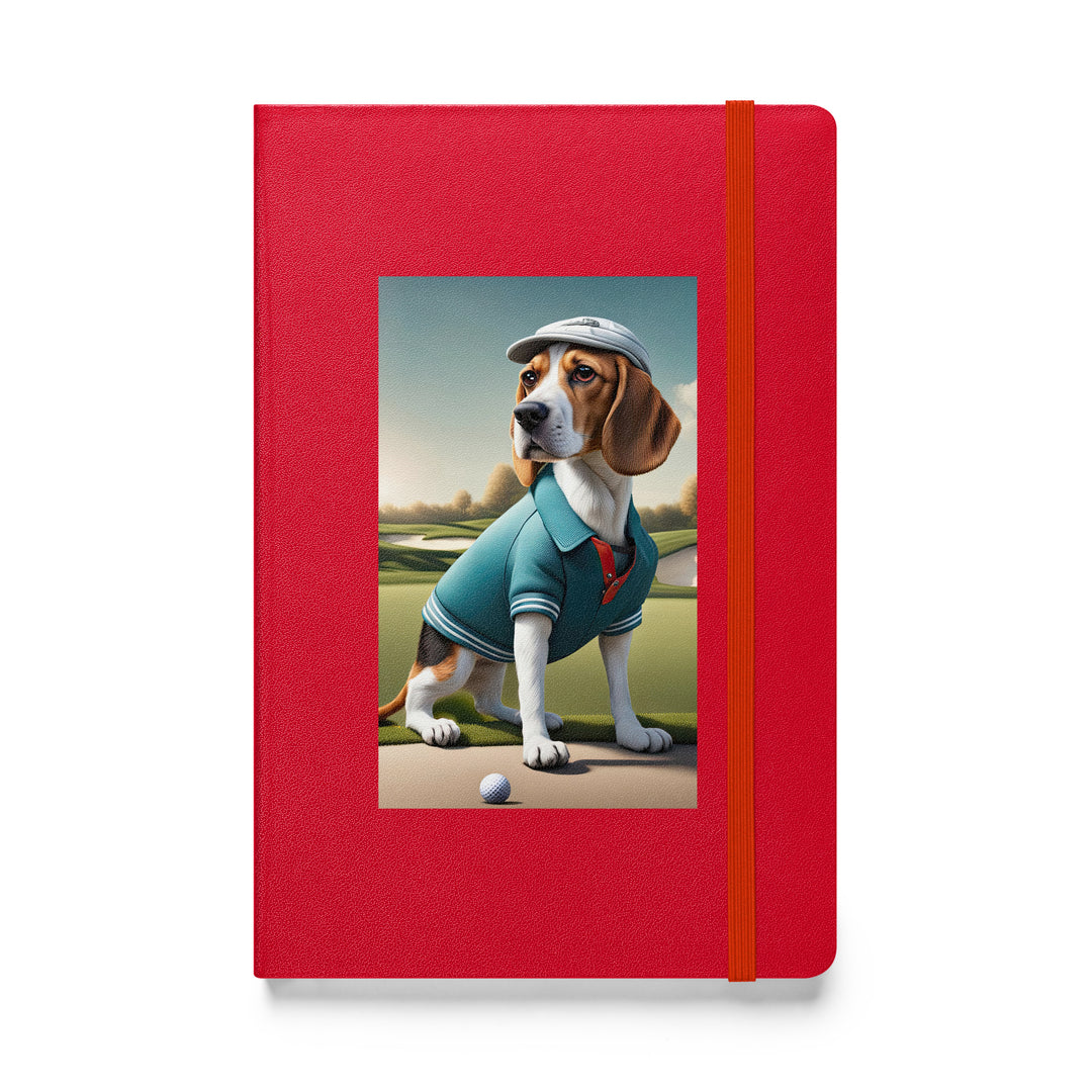 Beagle Golfer- Hardcover bound notebook v2