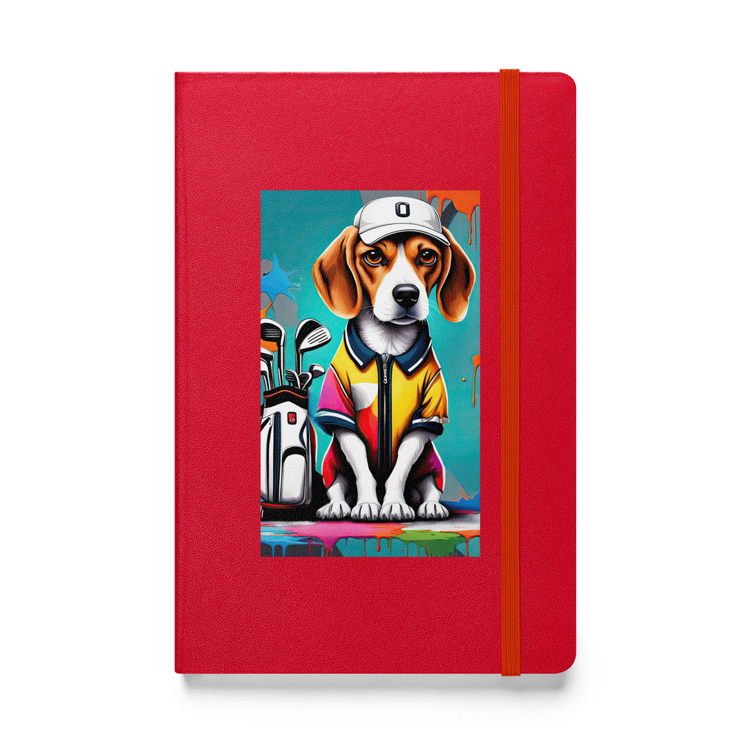 Beagle Golfer- Hardcover bound notebook v4