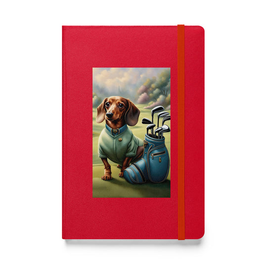 Dachshund Golfer- Hardcover bound notebook