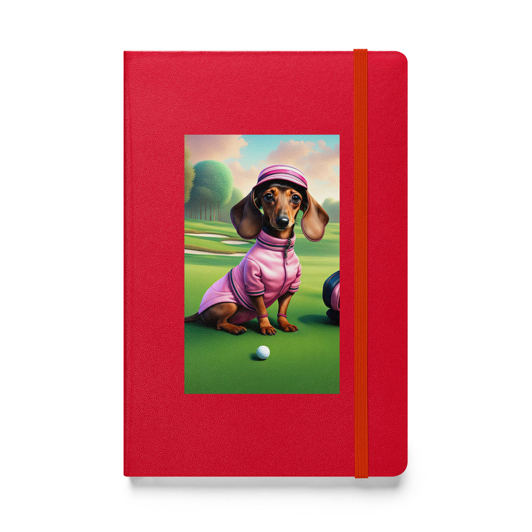 Dachshund Golfer- Hardcover bound notebook v2