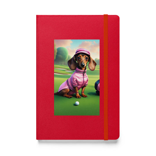 Dachshund Golfer- Hardcover bound notebook v2