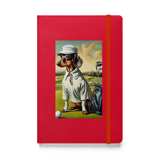 Dachshund Golfer- Hardcover bound notebook v3