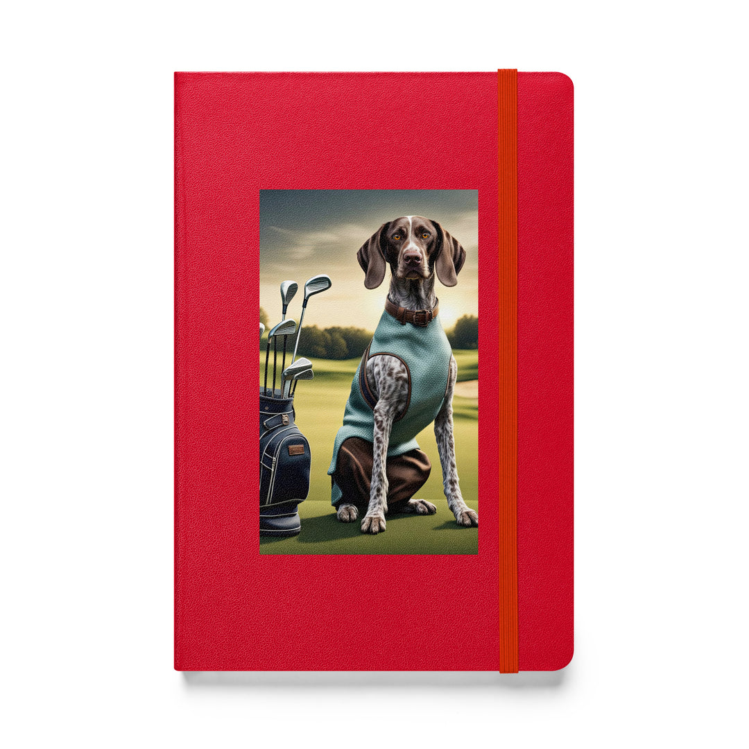 German Shorthaired Pointer Golfer- Hardcover bound notebook v2