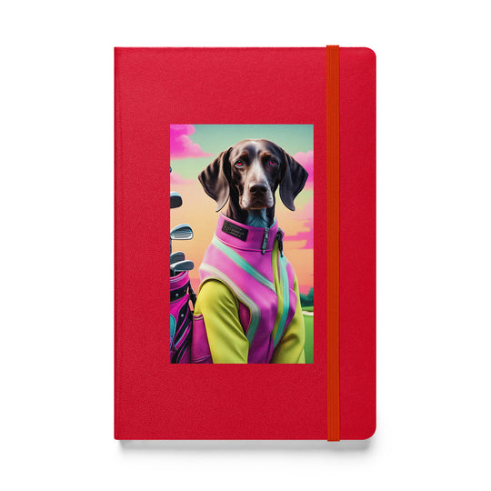 German Shorthaired Pointer Golfer- Hardcover bound notebook v3