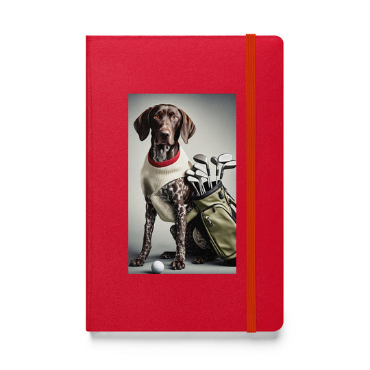 German Shorthaired Pointer Golfer- Hardcover bound notebook v4