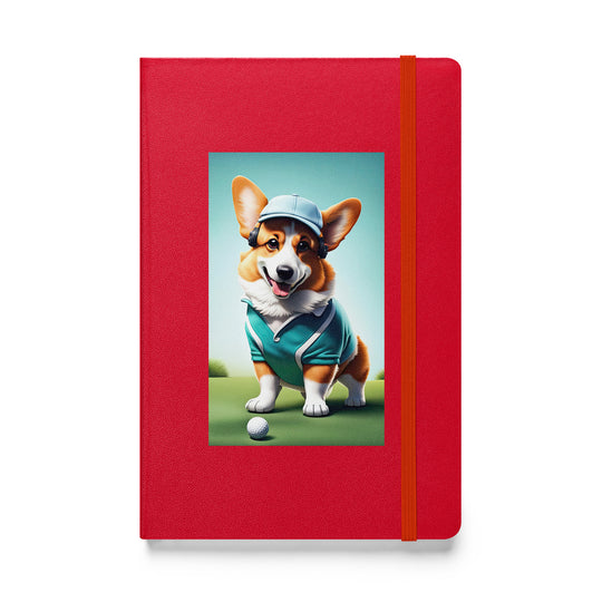 Pembroke Welsh Corgi Golfer- Hardcover bound notebook