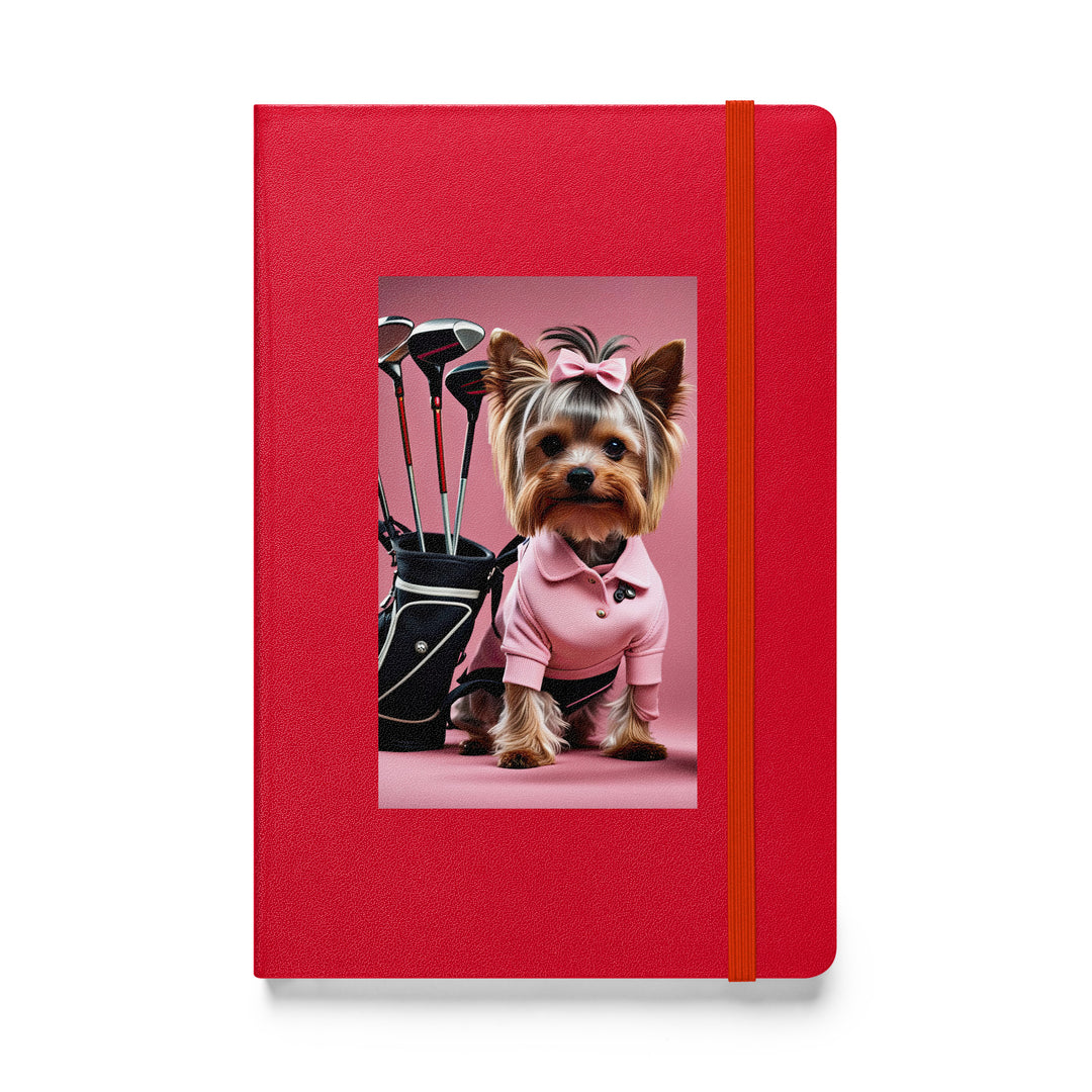 Yorkshire Terrier Golfer- Hardcover bound notebook