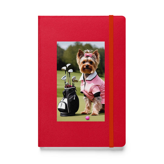 Yorkshire Terrier Golfer- Hardcover bound notebook v2