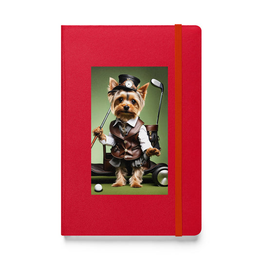 Yorkshire Terrier Golfer- Hardcover bound notebook v4