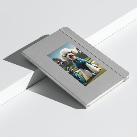 Poodle Golfer- Hardcover bound notebook