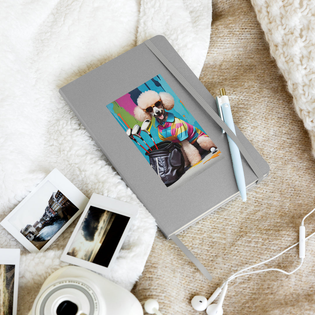 Poodle Golfer- Hardcover bound notebook v4