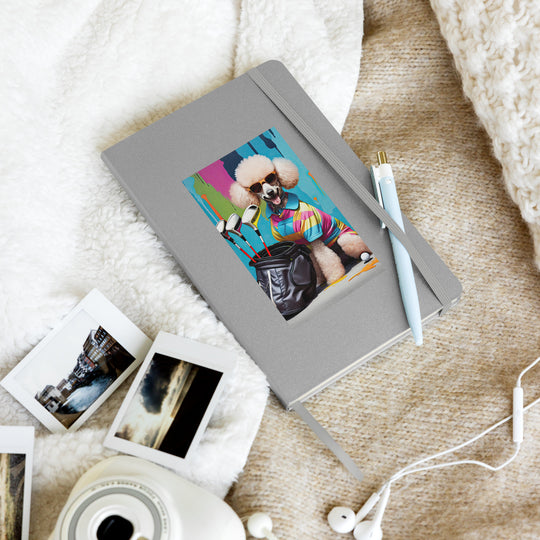 Poodle Golfer- Hardcover bound notebook v4