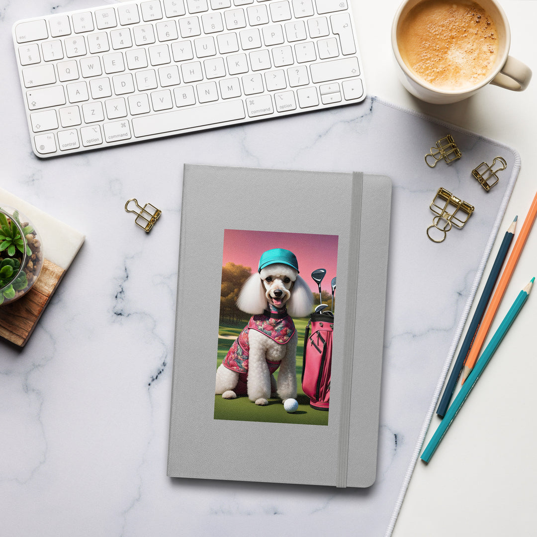 Poodle Golfer- Hardcover bound notebook v5