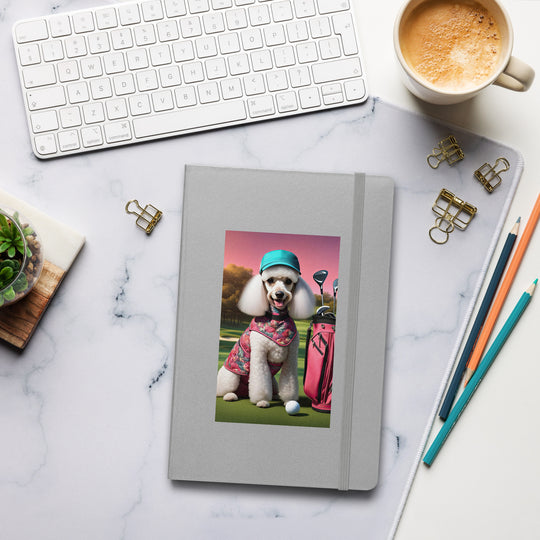 Poodle Golfer- Hardcover bound notebook v5