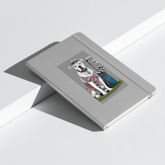 American Bulldog Golfer- Hardcover bound notebook v3