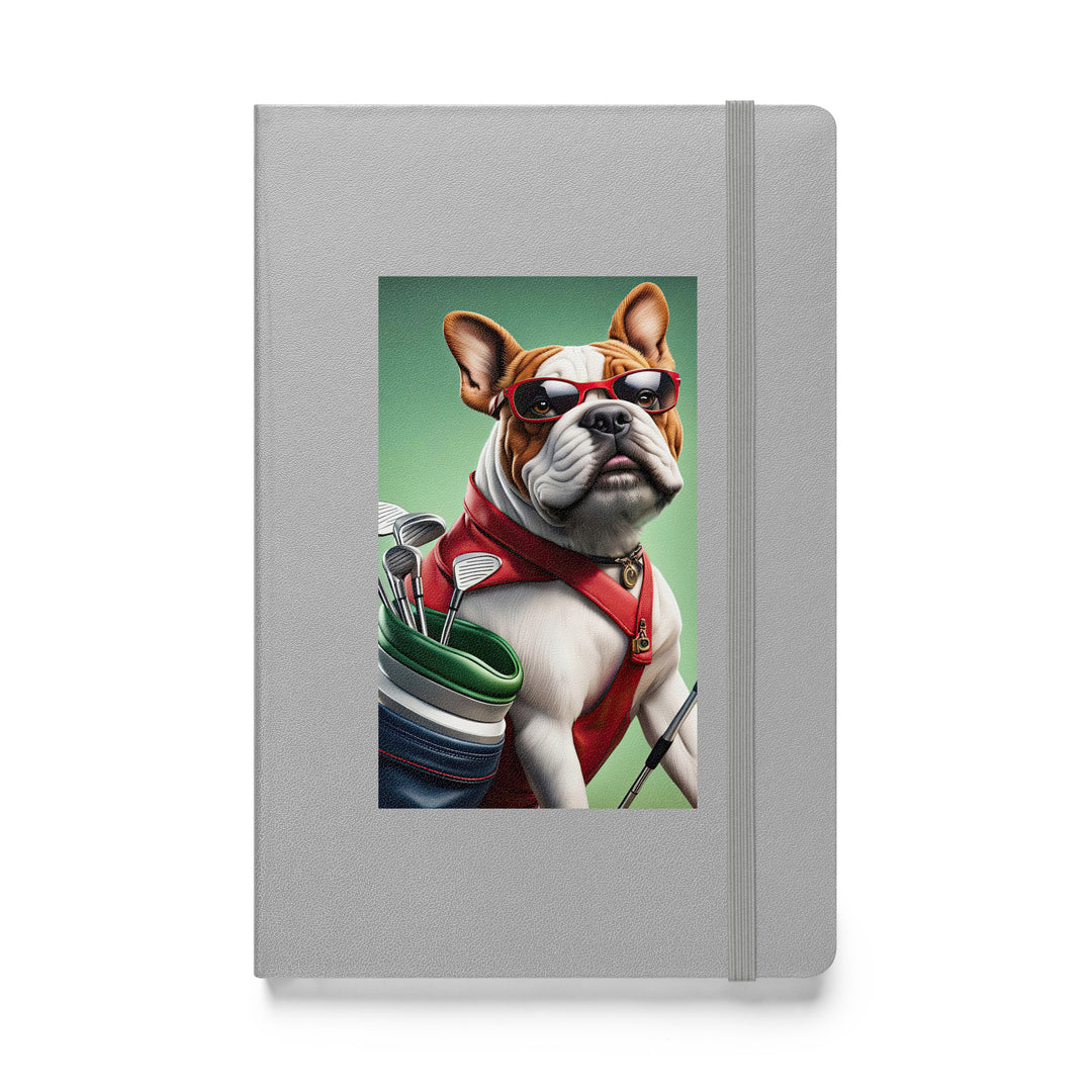 Bulldog Golfer- Hardcover bound notebook v2