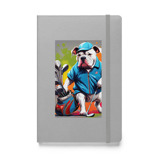 Bulldog Golfer- Hardcover bound notebook v3