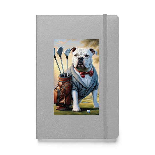 Bulldog Golfer- Hardcover bound notebook v4