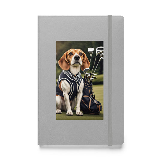 Beagle Golfer- Hardcover bound notebook