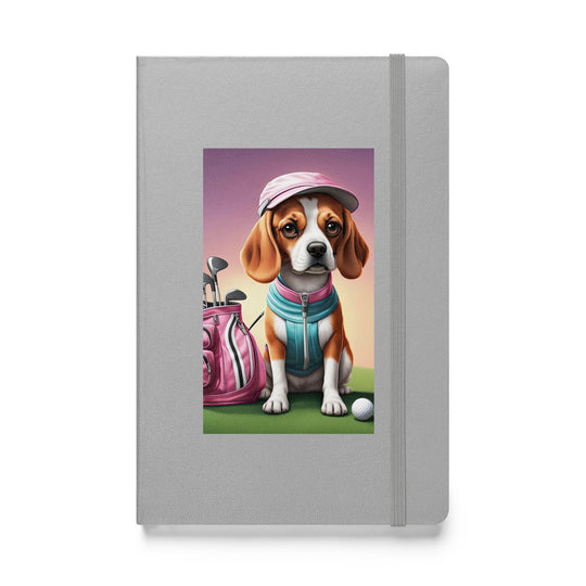 Beagle Golfer- Hardcover bound notebook v3