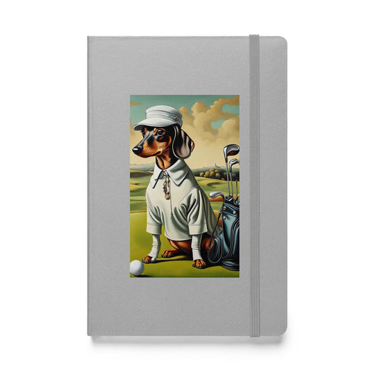 Dachshund Golfer- Hardcover bound notebook v3