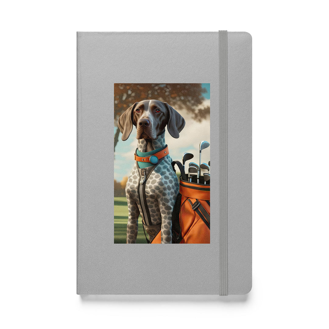 German Shorthaired Pointer Golfer- Hardcover bound notebook