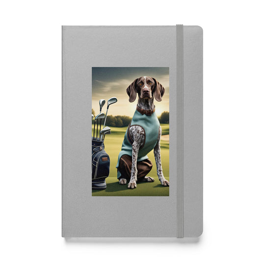 German Shorthaired Pointer Golfer- Hardcover bound notebook v2