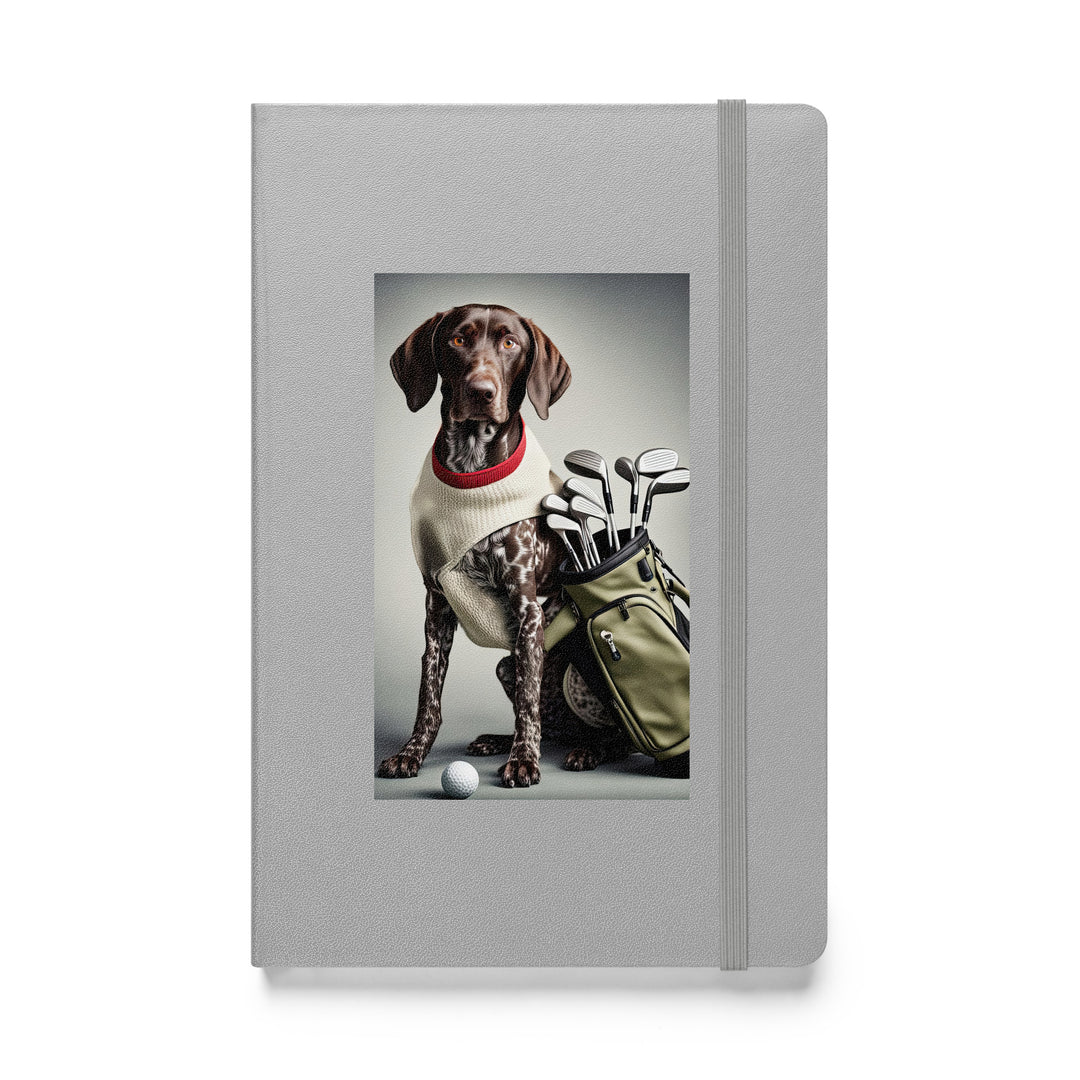 German Shorthaired Pointer Golfer- Hardcover bound notebook v4