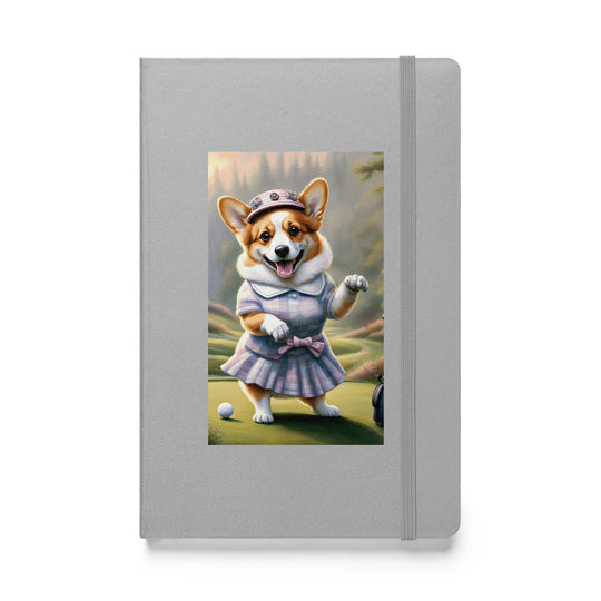 Pembroke Welsh Corgi Golfer- Hardcover bound notebook v2