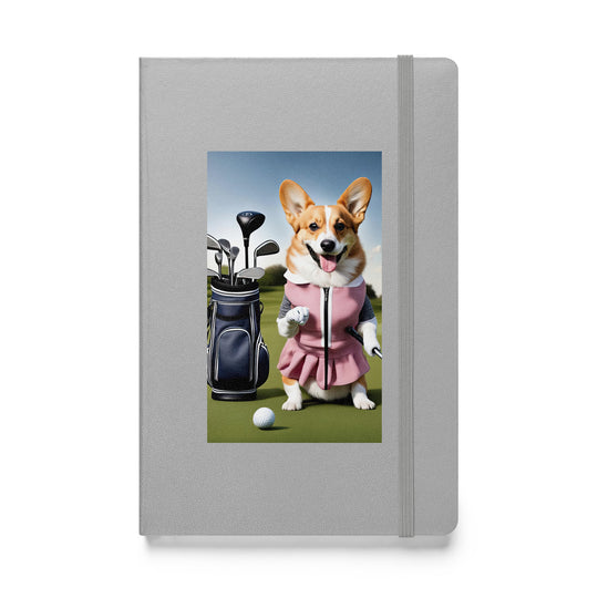 Pembroke Welsh Corgi Golfer- Hardcover bound notebook v5