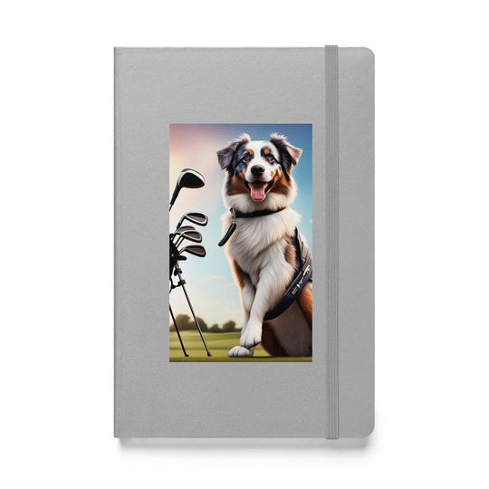 Australian Shepherd Golfer- Hardcover bound notebook