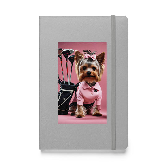 Yorkshire Terrier Golfer- Hardcover bound notebook