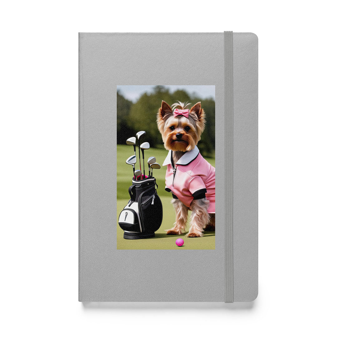 Yorkshire Terrier Golfer- Hardcover bound notebook v2