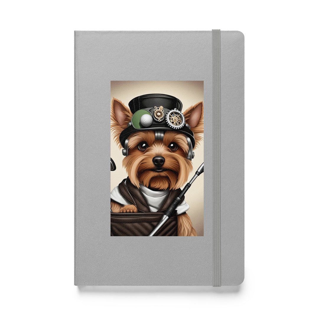 Yorkshire Terrier Golfer- Hardcover bound notebook v3