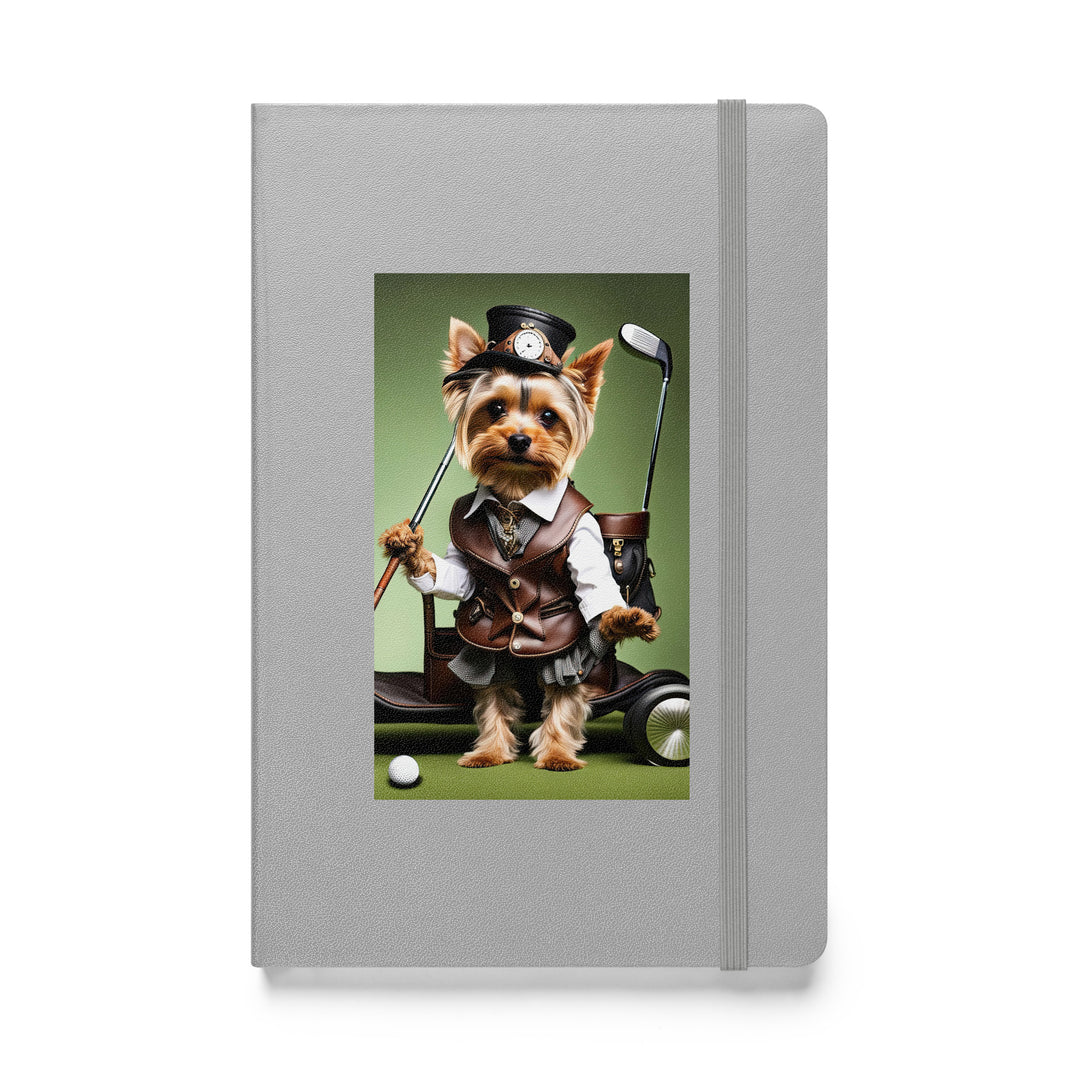 Yorkshire Terrier Golfer- Hardcover bound notebook v4