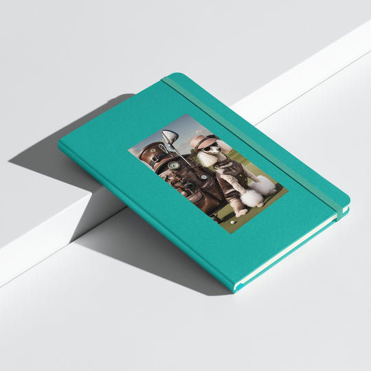 Poodle Golfer- Hardcover bound notebook v3