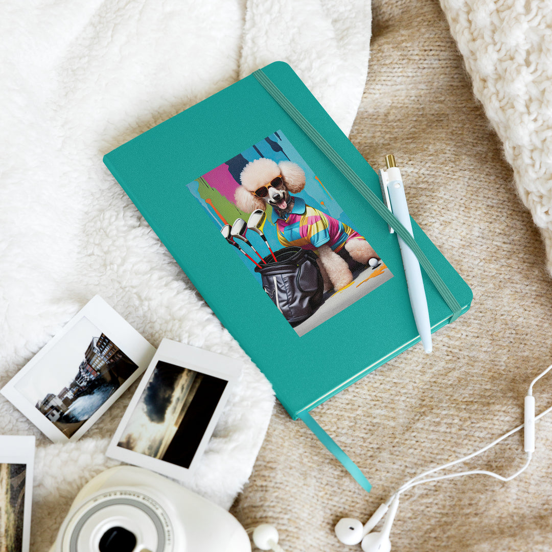 Poodle Golfer- Hardcover bound notebook v4