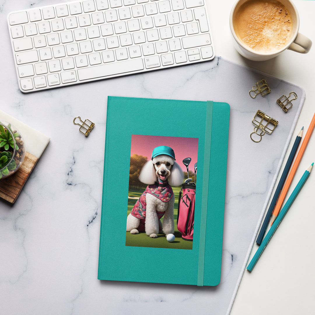 Poodle Golfer- Hardcover bound notebook v5