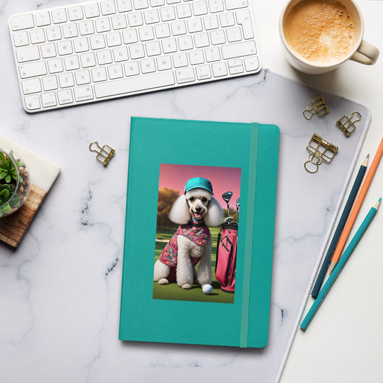 Poodle Golfer- Hardcover bound notebook v5