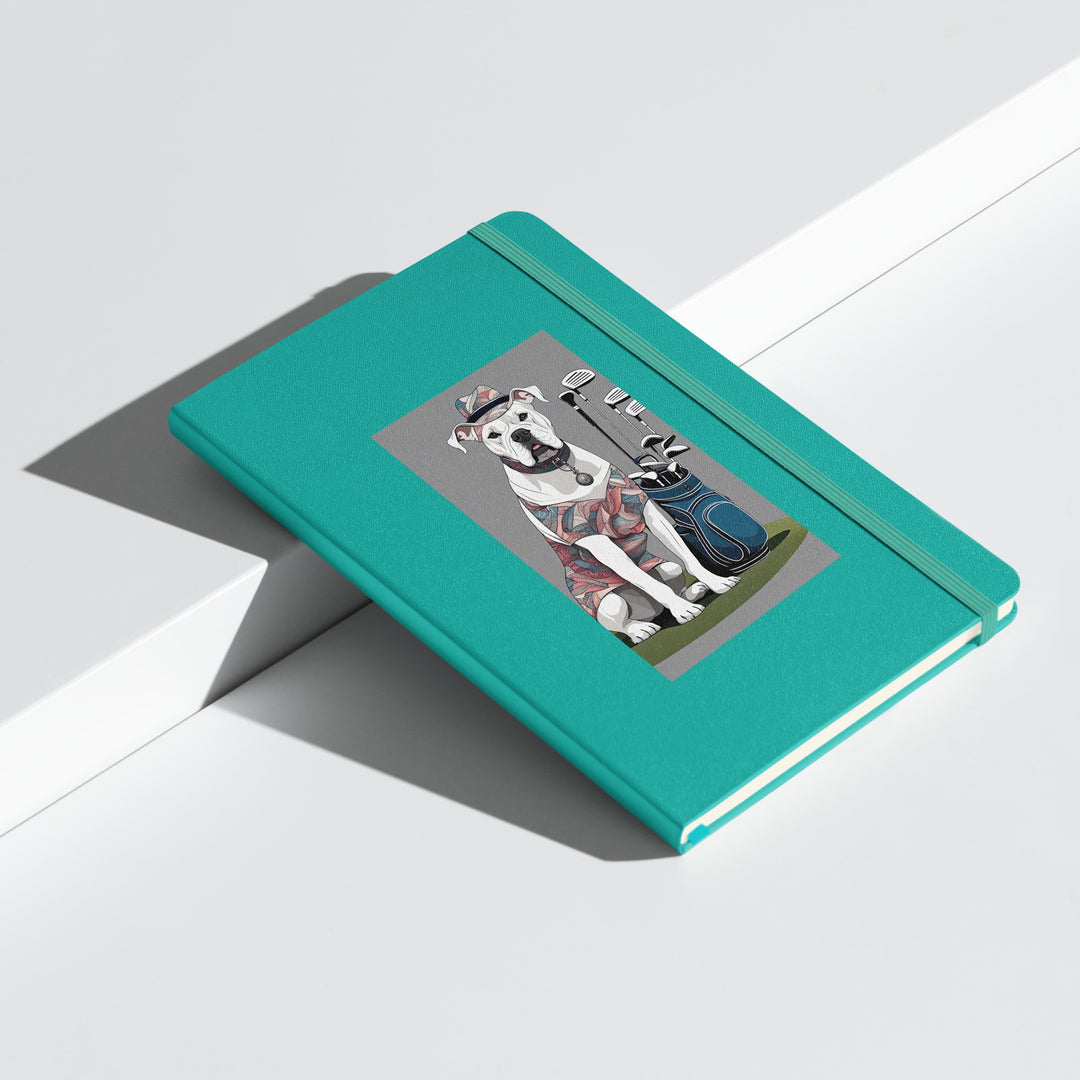 American Bulldog Golfer- Hardcover bound notebook v3