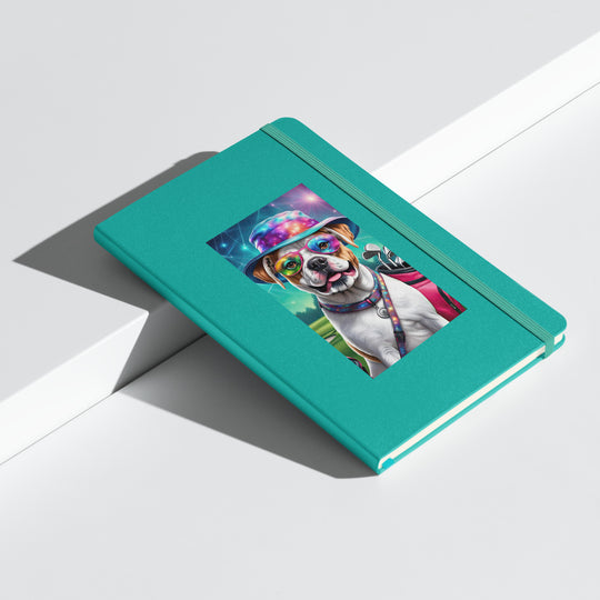 American Bulldog Golfer- Hardcover bound notebook v4