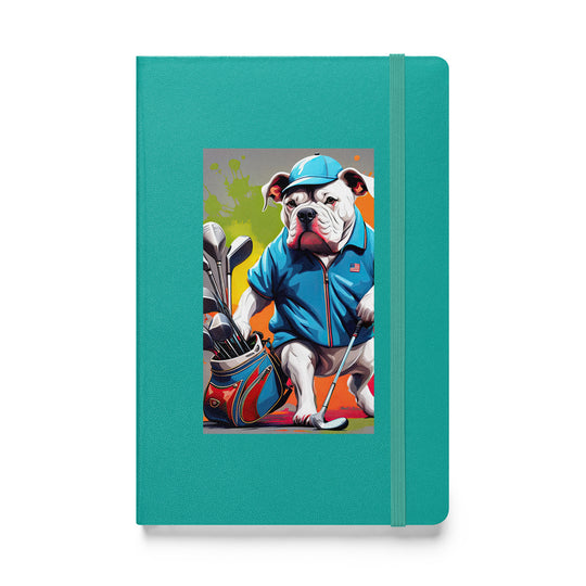 Bulldog Golfer- Hardcover bound notebook v3