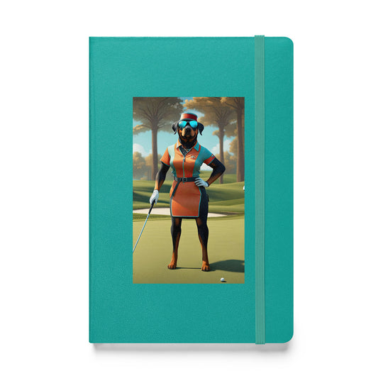 Rottweiler Golfer- Hardcover bound notebook v4
