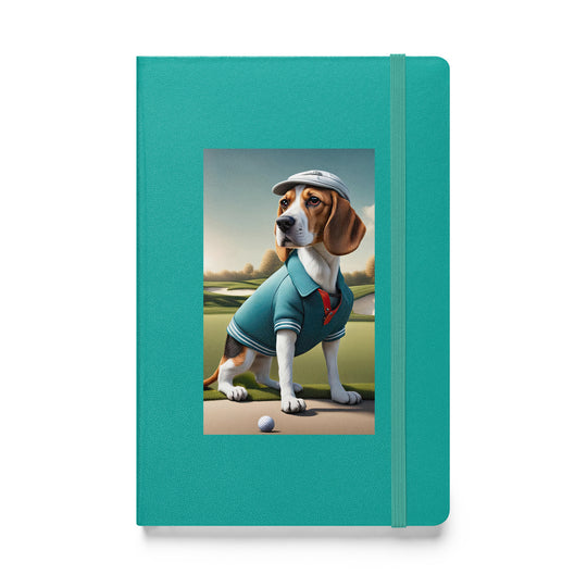 Beagle Golfer- Hardcover bound notebook v2