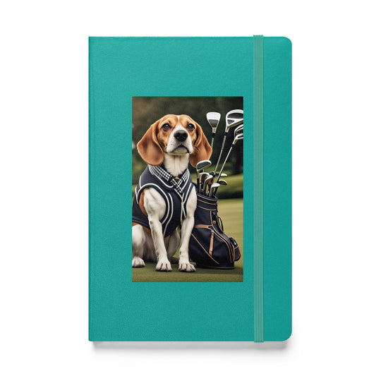 Beagle Golfer- Hardcover bound notebook