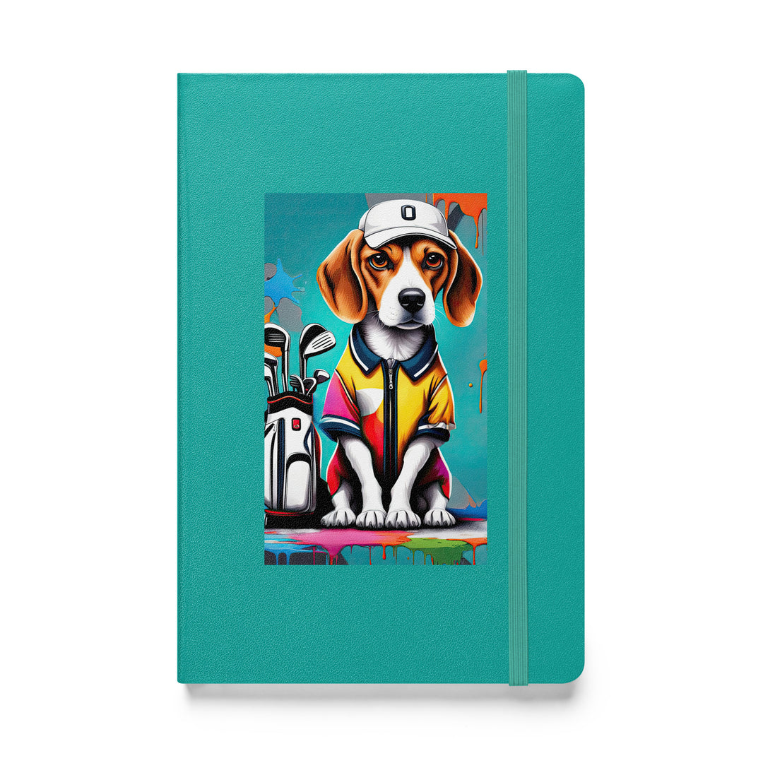 Beagle Golfer- Hardcover bound notebook v4