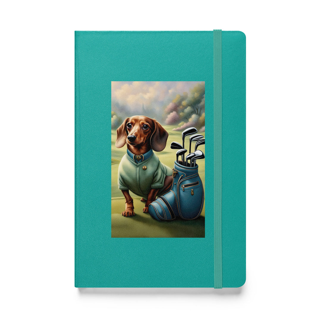 Dachshund Golfer- Hardcover bound notebook