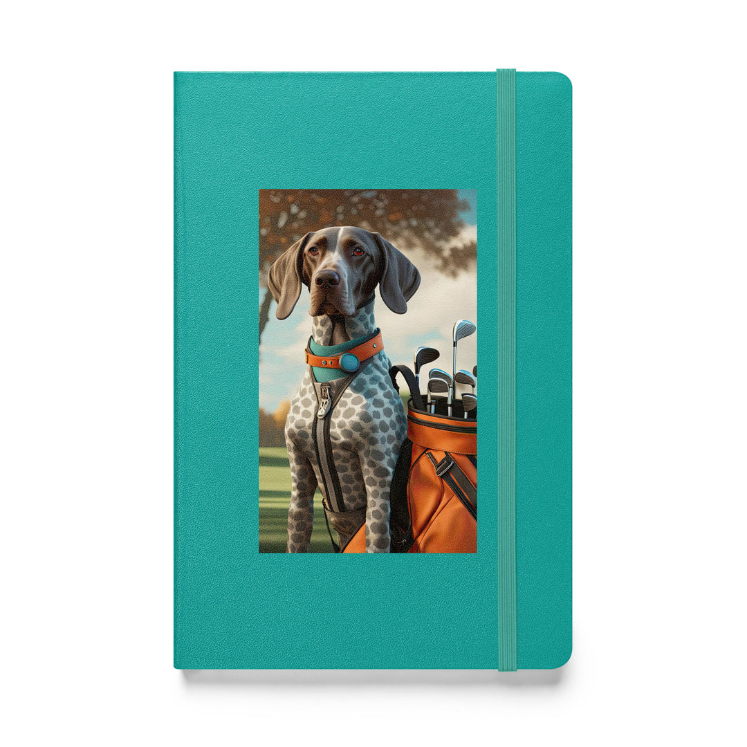 German Shorthaired Pointer Golfer- Hardcover bound notebook